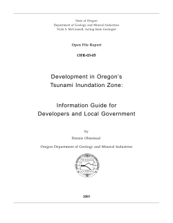 Development in Oregon`s tsunami inundation zone: Information