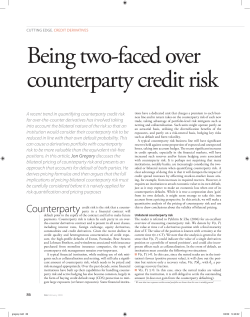 Being two-faced over counterparty credit risk