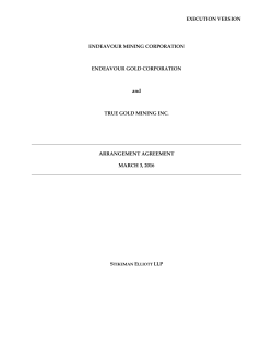 EXECUTION VERSION ENDEAVOUR MINING CORPORATION