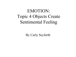 EMOTION: Topic 4 Objects Create Sentimental Feeling