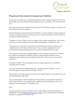 Program provides remedy to manage type 2 diabetes