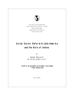 Social Sector Reform in Latin America and the Role of Unions