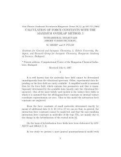 CALCULATION OF FORCE CONSTANTS WITH THE MAXIMUM