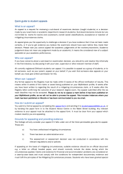 Quick guide to student appeals What is an appeal? Who can appeal