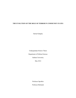 The Evolution of The Role of Terror In Communist States