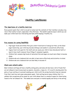 Healthy Lunchboxes - Abbey Meads Community Primary School