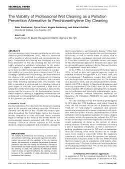 The Viability of Professional Wet Cleaning as a - UCLA-STPP