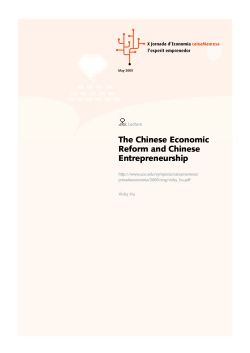 The Chinese Economic Reform and Chinese Entrepreneurship