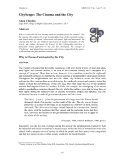 CityScope: The Cinema and the City