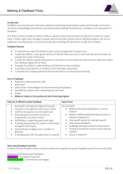 Marking and Feedback - St Dennis Primary Academy