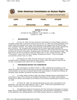 Page 1 of 21 Cuba 11.436 - Merits 15/08/2012 http://www.cidh.org