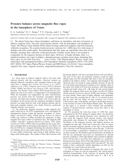 Pressure balance across magnetic flux ropes in the ionosphere of