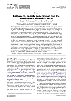 Pathogens, density dependence and the coexistence of tropical trees