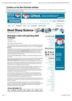 Biologists create self-replicating RNA molecule