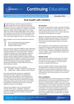 Oral health with inhalers