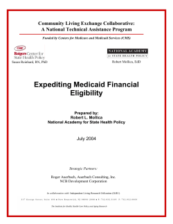 Expediting Medicaid Financial Eligibility