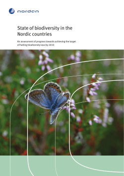 State of biodiversity in the Nordic countries