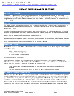 hazard communication program - Southwestern Oregon Community