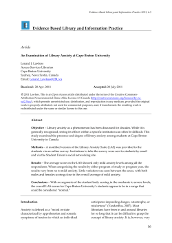 Evidence Based Library and Information Practice