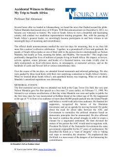 Accidental Witness to History My Trip to South