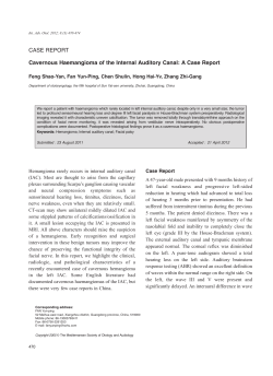 CASE REPORT Cavernous Haemangioma of the Internal Auditory
