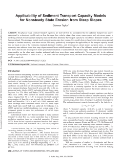 Applicability of Sediment Transport Capacity Models for Nonsteady
