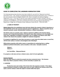 guide to completing the landmark nomination form