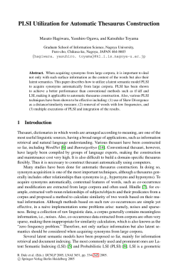 LNAI 3651 - PLSI Utilization for Automatic Thesaurus Construction