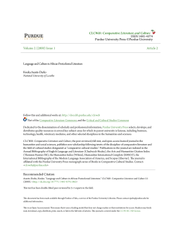 Language and Culture in African Postcolonial - Purdue e-Pubs