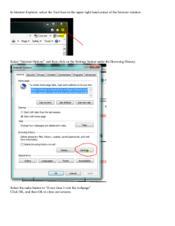 In Internet Explorer, select the Tool Icon in the upper right hand