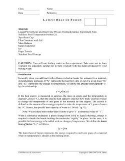 Latent Heat of Fusion - Regener Labs