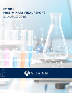 2016 Preliminary Final Report