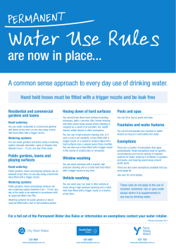 Permanent Water Use Rules | Yarra Valley Water