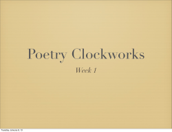 Poetry Clockworks - Warren County Schools