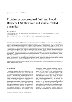 Proteins in cerebrospinal fluid and blood