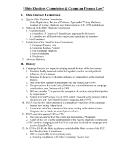 Ohio Elections Commission and Campaign Finance Law