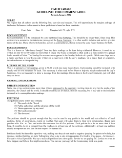 FAITH Catholic GUIDELINES FOR COMMENTARIES