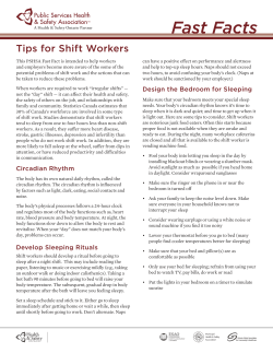 Tips for Shift Workers - Public Services Health and Safety Association