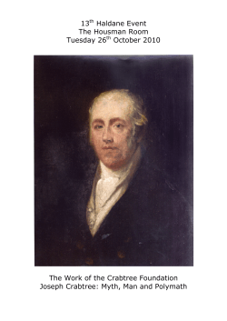 13th Haldane Event: `The Work of the Crabtree Foundation`