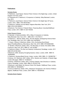 Publications Scholarly Books S. Redmond, Liquid Space: Science