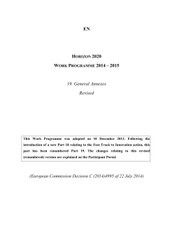 EN WORK PROGRAMME 2014 &ndash; 2015 19. General Annexes Revised