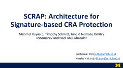SCRAP: Architecture for Signature