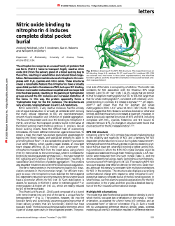 letters Nitric oxide binding to nitrophorin 4 induces complete distal