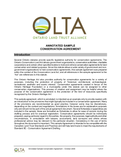 OLTA Annotated Conservation Agreement Oct 2008