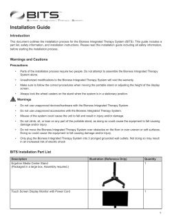 Installation Guide - Bioness Integrated Therapy System