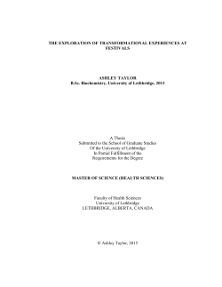 THE EXPLORATION OF TRANSFORMATIONAL EXPERIENCES AT