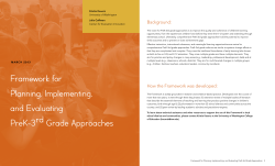 Framework for Planning, Implementing, and Evaluating PreK