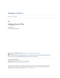 Judging Sex in War - University of Michigan Law School Scholarship