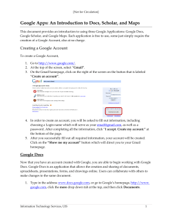 Google Apps: An Introduction to Docs, Scholar, and Maps