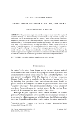 ANIMAL MINDS, COGNITIVE ETHOLOGY, AND